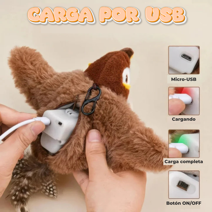 Juguete interactivo con Catnip que aletea y emite sonidos